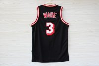 Camisetas NBA de Retro Dwyane Wade Bosh Miami Heats Negro