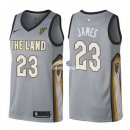 Camisetas NBA de LeBron James Cleveland Cavaliers 17/18 Gris Ciudad