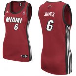 Camisetas NBA Mujer LeBron James Miami Heat Rojo