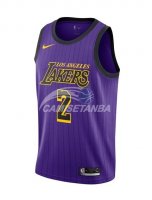 Camisetas NBA de Lonzo Ball Los Angeles Lakers Nike Púrpura Ciudad 18/19