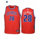 Camisetas NBA Ninos Detroit Pistons NO.28 Isaiah Stewart 75th Rojo Ciudad 2022-23