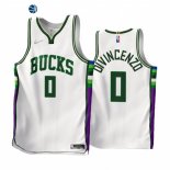 Camisetas NBA de Milwaukee Bucks Donte DiVincenzo 75th Blanco Ciudad 2021-22