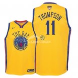 Camisetas de NBA Ninos Klay Thompson Golden State Warriors 2018 Finales Nike Amarillo Ciudad Parche