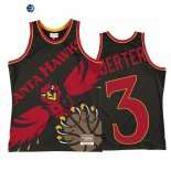Camisetas NBA Atlanta Hawks Kevin Huerter Big Face 2 Negro Hardwood Classics 2021