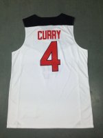 Camisetas NBA de Stephen Curry USA 2014 Blanco