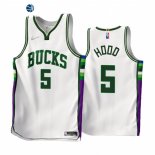 Camisetas NBA de Milwaukee Bucks Rodney Hood 75th Blanco Ciudad 2021-22