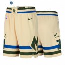 Pantalon NBA de Milwaukee Bucks George Hill Crema Ciudad 2020
