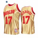 Camisetas NBA Houston Rockets NO.17 Dennis Schroder 75th Aniversario Oro Hardwood Classics 2022
