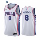 Camisetas NBA Nike Philadelphia Sixers NO.8 Paul Millsap 75th Season Blanco Association 2021-22