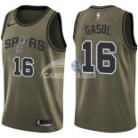 Camisetas NBA Salute To Servicio San Antonio Spurs Pau Gasol Nike Ejercito Verde 2018