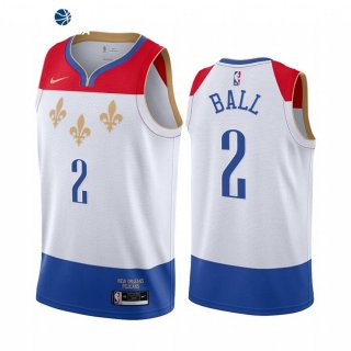Camiseta NBA de Lonzo Ball New Orleans Pelicans Blanco Ciudad 2020-21