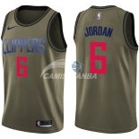 Camisetas NBA Salute To Servicio Los Angeles Clippers DeAndre Jordan Nike Ejercito Verde 2018