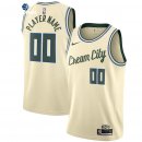 Camisetas NBA Milwaukee Bucks Personalizada Crema Ciudad 2019-20