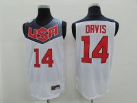 Camisetas NBA deAnthony Davis USA 2014 Blanco