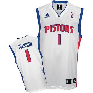 Camisetas NBA de Allen Iverson Detroit Pistons Blanco