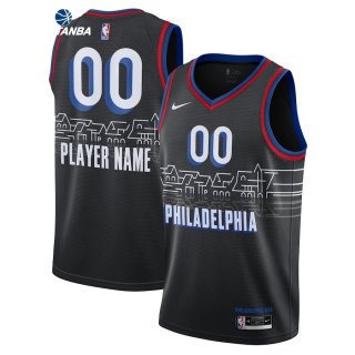 Camisetas NBA Philadelphia 76ers Personalizada Negro Ciudad 2020-21