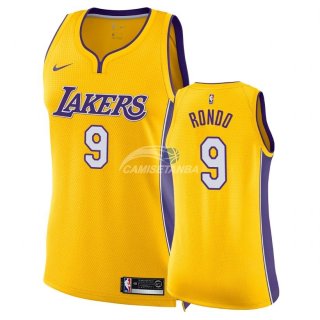 Camisetas NBA Mujer Rajon Rondo Los Angeles Lakers Amarillo Icon