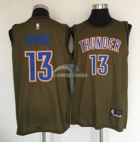 Camisetas NBA Salute To Servicio Oklahoma City Thunder Paul George Nike Ejercito Verde 2018