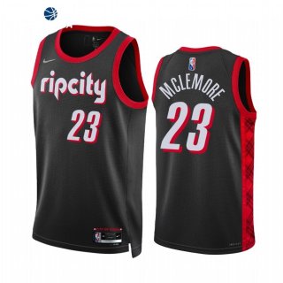 Camisetas NBA Nike Portland Trail Blazers NO.23 Ben McLemore 75th Season Diamante Negro Ciudad 2022