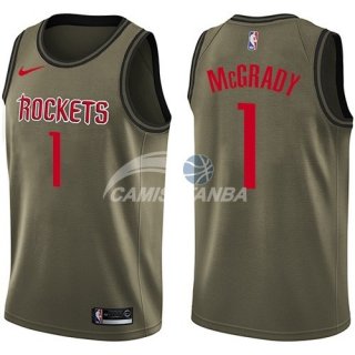 Camisetas NBA Salute To Servicio Houston Rockets Tracy McGrady Nike Ejercito Verde 2018