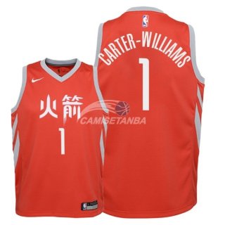 Camisetas de NBA Ninos Houston Rockets Michael Carter Williams Nike Rojo Ciudad 2018