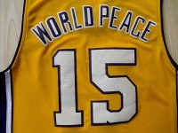 Camisetas NBA de Metta World Peace Los Angeles Lakers Amarillo