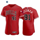 Camisetas NBA Chicago Bulls X MLB Manga Corta Dennis Rodman Rojo