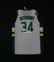 Camisetas NBA de Giannis Antetokounmpo Milwaukee Bucks Blanco 17/18