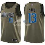 Camisetas NBA Salute To Servicio Dallas Mavericks Steve Nash Nike Ejercito Verde 2018