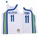 Camisetas NBA Atlanta Hawks NO.11 Trae Young Blanco Throwback 2022