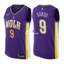 Camisetas NBA de Rajon Rondo New Orleans Pelicans Nike Púrpura Ciudad 17/18