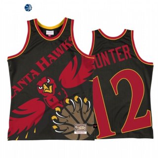 Camisetas NBA Atlanta Hawks De'Andre Hunter Big Face 2 Negro Hardwood Classics 2021