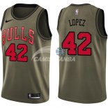 Camisetas NBA Salute To Servicio Chicago Bulls Robin Lopez Nike Ejercito Verde 2018
