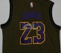Camisetas NBA Salute To Servicio Los Angeles Lakers Lebron James Nike Ejercito Verde 2018