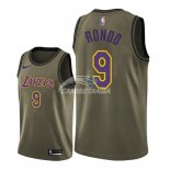 Camisetas NBA Salute To Servicio Los Angeles Lakers Rajon Rondo Nike Ejercito Verde 2018