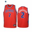 Camisetas NBA Ninos Detroit Pistons NO.2 Cade Cunningham 75th Rojo Ciudad 2022-23