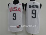 Camisetas NBA de Demar DeRozan USA 2016 Blanco