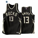 Camisetas NBA Jordan Milwaukee Bucks NO.13 Jordan Nwora Negro Statement 2022-23