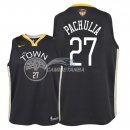 Camisetas de NBA Ninos Zaza Pachulia Golden State Warriors 2018 Finales Negro Statement Parche