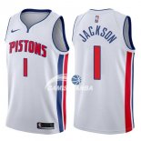 Camisetas NBA de Reggie Jackson Detroit Pistons 17/18 Blanco Association