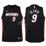 Camisetas de NBA Ninos Miami Heat Kelly Olynyk Negro Icon 2018