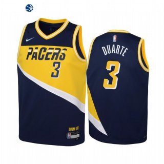 Camisetas NBA Ninos Indiana Pacers NO.3 Chris Duarte 75th Season Marino Ciudad 2022-23