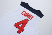 Camisetas NBA de Stephen Curry USA 2014 Blanco