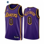 Camisetas NBA Nike Los Angeles Lakers NO.0 Russell Westbrook Purpura Statement 2022-23