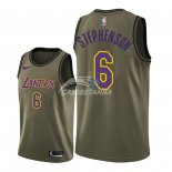 Camisetas NBA Salute To Servicio Los Angeles Lakers Lance Stephenson Nike Ejercito Verde 2018