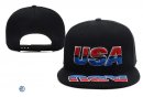 Snapbacks Caps NBA De USA Flag Negro Rojo