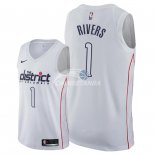 Camisetas NBA de Austin Rivers Washington Wizards Nike Blanco Ciudad 2018