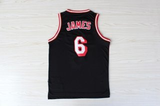 Camisetas NBA de Retro Lebron James Miami Heats Negro