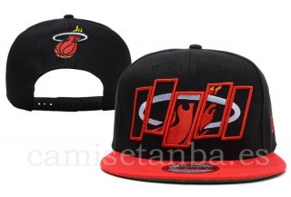 Snapbacks Caps NBA De Miami Heat Negro Rojo-5