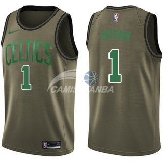 Camisetas NBA Salute To Servicio Boston Celtics Walter Brown Nike Ejercito Verde 2018